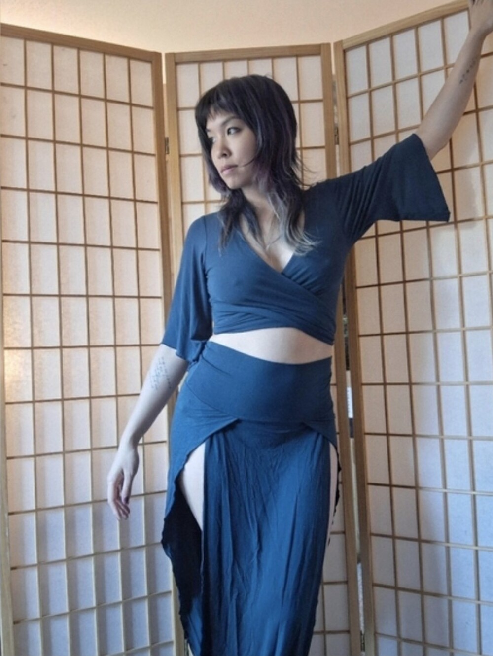 Royal Codes (5-Way) Geisha Top Atlantis Blue Size S